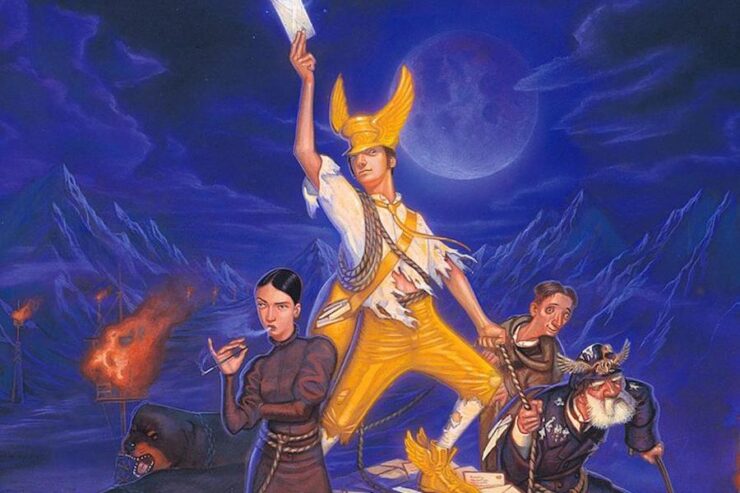 Detail from the cover of Going Postal; art by Paul Kidby